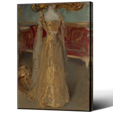 Canvas Print Oil Paintings Reproduction elegant gold evening gown
