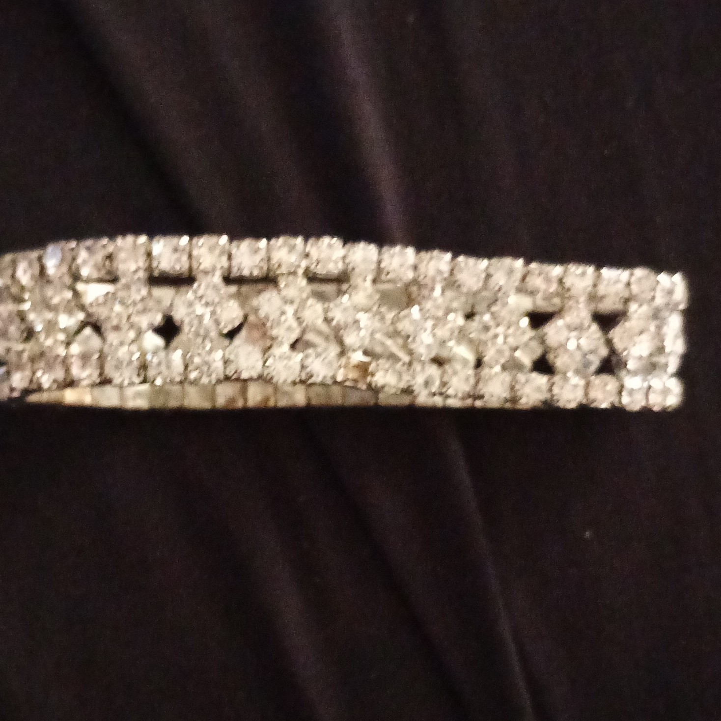 Silver Tone Clear Round Crystal Rhinestone Tennis Bracelet, Prong Set Stackable