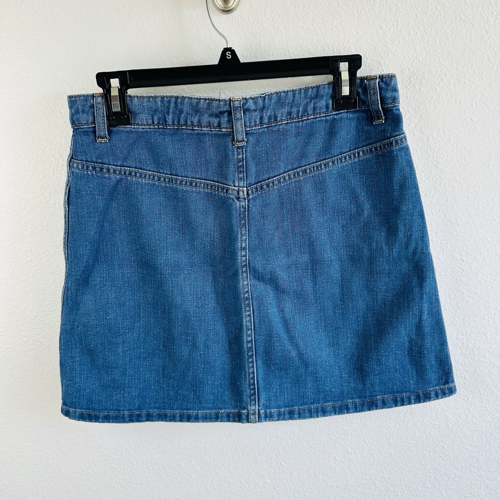 Gap Button Front Patch Pocket Denim Mini Skirt Si… - image 3