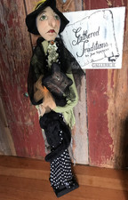 Joe Spencer Matilda Standing Witch w/Cat- on base 50"