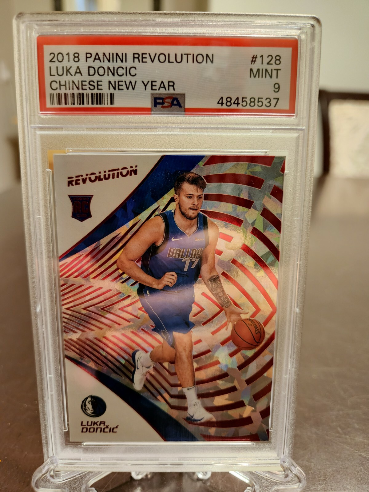 Luka Doncic 2018-19 Panini Revolution Rookie Card RC #128 Chinese New Year PSA 9