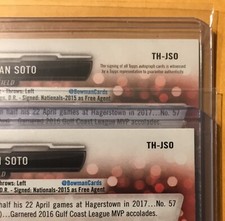 RARE ERROR 2017 Topps Holiday Bowman Juan Soto #TH-JSO + Corrected (2 Cards)