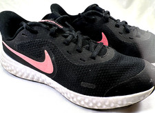Nike Revolution 5 GS Women  s 7 Black/Pink Running Shoes Sneakers