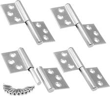 4Pcs 3 Inch Lift off Hinges, 304 Stainless Steel Detachable Hinges, Detachable D