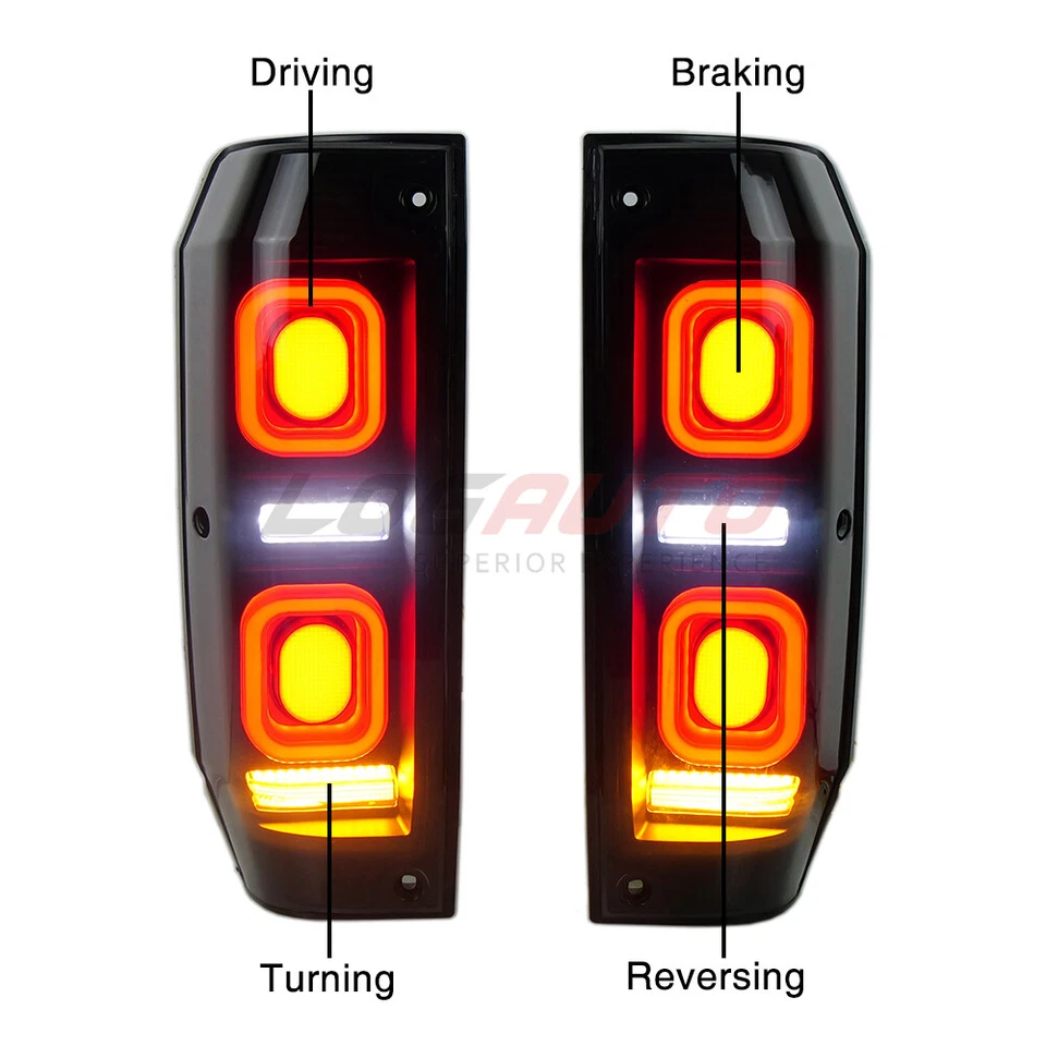Conjunto de luz trasera LED señal de giro de freno para Toyota Land Cruiser 1984-2024 Foto 3 de 4