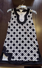 WHITE HOUSE BLACK MARKET Geo Tile Printed Border Sexy Shift Dress Size S