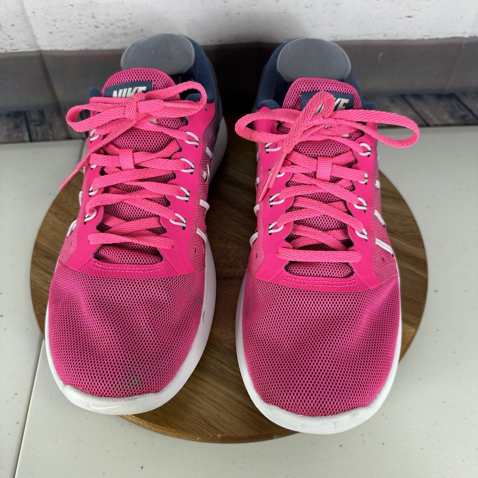 SAOLA Nike Lunastelos sneaker donna 10 rosa blu scarpa da corsa suola aderente attiva stringata