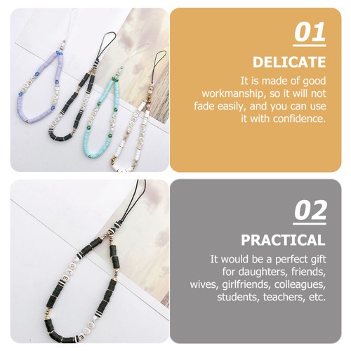 4Pcs Phone Hanging Chain - Lost Phone Rope Beaded Lanyard - Zdjęcie 8 z 12