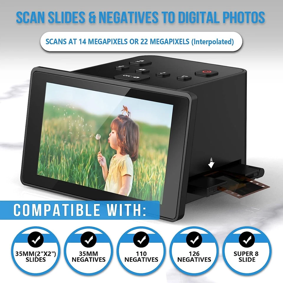 22MP Digital Film and Slide Scanner with 5 inch LCD Screen High Resolution  - Image 2 of 4