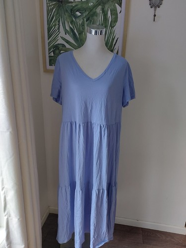 Boho Hippie Dress XXL Bohemian Summer Balloon Sleeve Maxi Lavender Plus Curvy