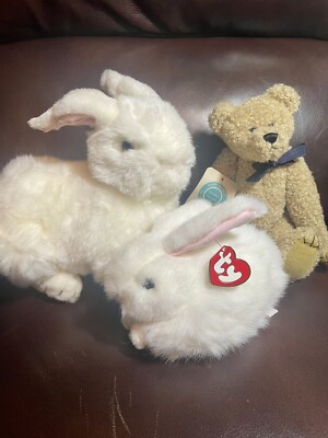 Set of 3:  Beanie Babies Nibbles, Boyds' Bears Perceval and Charm Co. Bunny