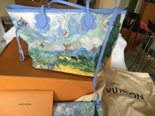 Louis Vuitton Van Gogh Jeff Koons M43331 Neverfull MM W/ Pouch