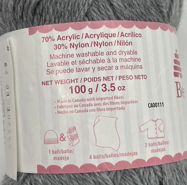 Hilo deportivo para bebé Patons Beehive "Baby Grey" 1 madejas #843 Foto 4 de 4