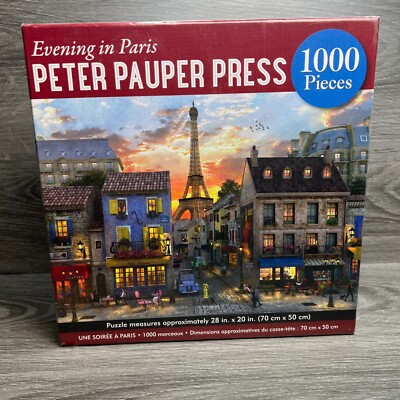 2019 Peter Pauper Press Jigsaw Puzzle Evening in Paris 1000 Pc Cafe Eiffel Tower