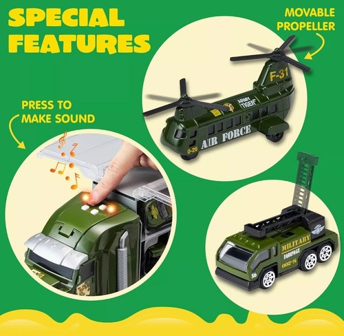 Joyin Trasportatore Militare Camion Veicolo Giocattolo Set di 25 Natale Regalo Gioco - Foto 7 di 18