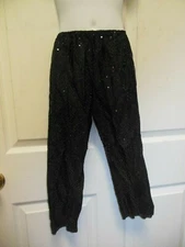  Black faux sequin elastic waist unisex dance costume pants theatrical 
