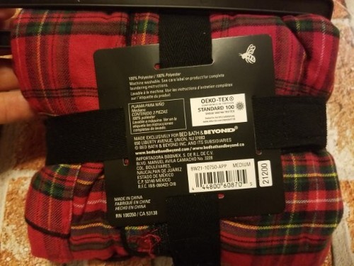 Bee and Willow Pajama Set in Plaid Red Childs Medium 2 Piece NWT - Picture 4 of 4