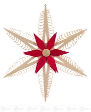 Fensterbild Spanstern rot/natur Erzgebirge 