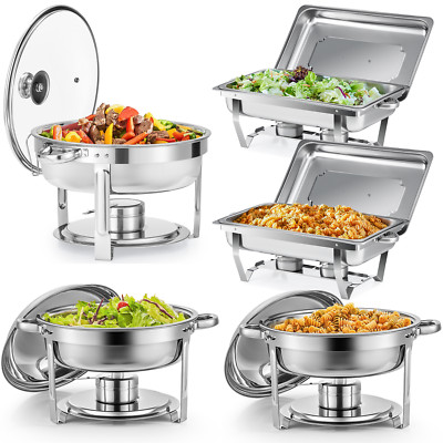 5/6/8QT Chafing Dishes Buffet Set Bain Marie Chafer Stainless Steel Food Warmer