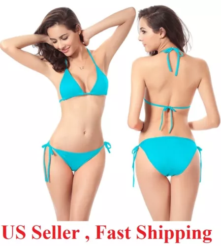 Sexy Women Brazilian Bikini Scrunches Butt Swimwear 2 Pcs Set Lady Swimsuit   