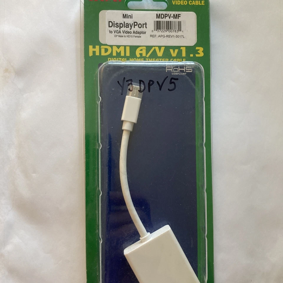 Mini-Displayport Male to VGA Female adapter, 6 inches long, new, QVS MDPV-MF - Image 2 of 4