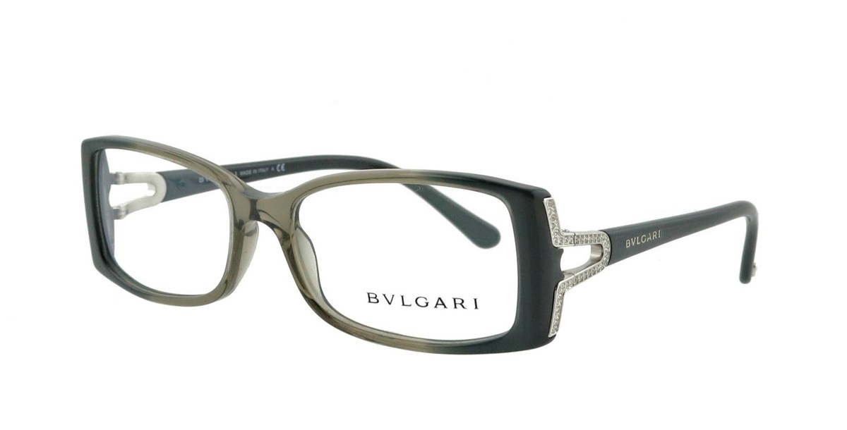 New BVLGARI BV4049-B 5209 51mm Gray Swarovski Crystal Eyeglasses