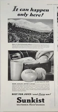 1946 Sunkist Orange Juice Vintage Ad It can happen only here
