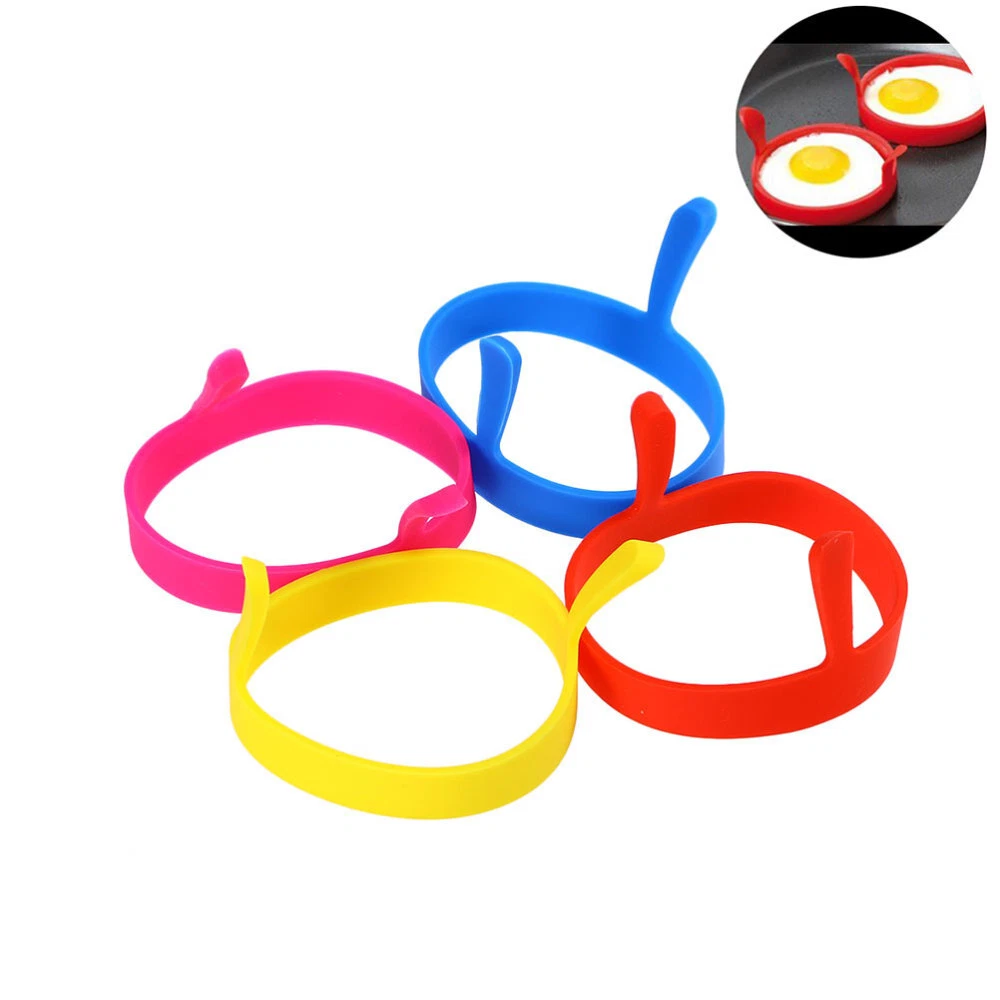 6PCS Silicone Round Egg Cooker Fried Egg Round Egg Rings Egg Shaper for Cooking