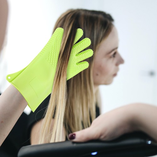 Insulated Silicone Gloves Grill Heat for Hair Styling Resistant Cooking Oven - Picture 3 of 12