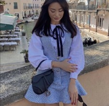 Zara Ruffled Textured Pinafore Dress