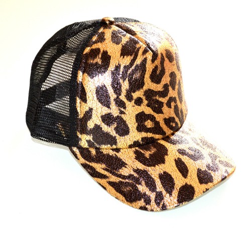 CAPPELLO BERRETTO donna NERO ORO leopardato dorato rete ragazza visiera E15  | eBay