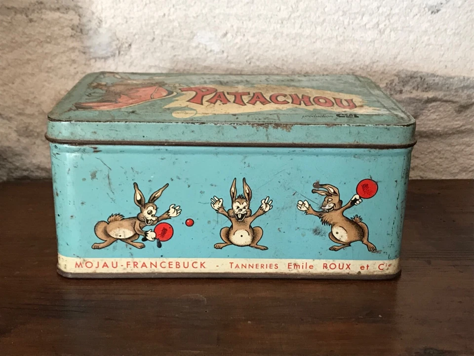 Ancienne boîte rectangulaire métallique publicitaire, PATACHOU - Photo 3/4