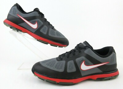 Nike Lunar Ascend Mens Golf Shoes Grey Black Red Sz 8.5 Near Mint Condition!