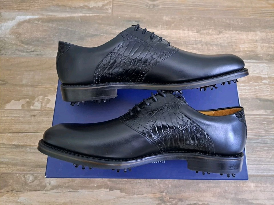 Chaussures De Golf FootJoy 1857 - 10.5 D - Rouge/blanc/marine - Vintage Neuf En Boîte