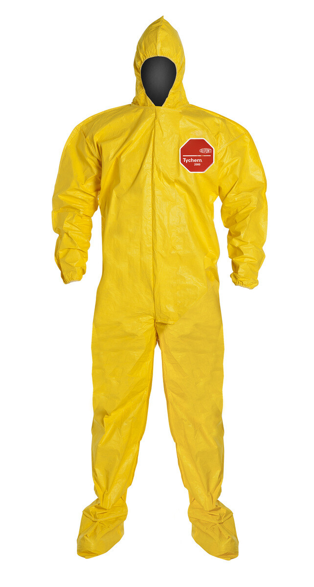 Dupont Tyvek Tychem QC122S 5414 Chemical Hazmat Coverall Suit