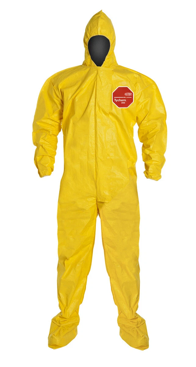Dupont Tyvek Tychem QC122S 5414 Chemical Hazmat Coverall Suit (Sizes: LG-3XL) - product detail image 1
