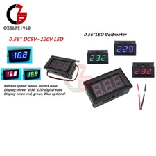 0.56" Inch 2 Wire AC70V-500V/DC5V~120V Voltmeter Voltage Panel Ammeter Meter LED