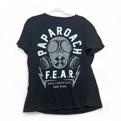 Paparoach Mens Black F.E.A.R Band Tee Size M Music Rock 90s