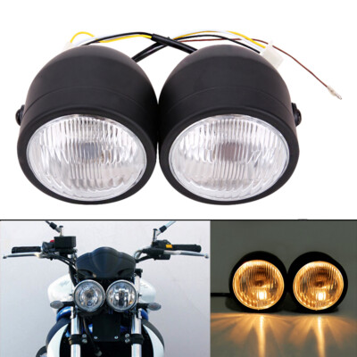 Universal Twin LED Headlight – Dual Lamp For Dirt Bike, Street Fighter & Naked Motorcycles