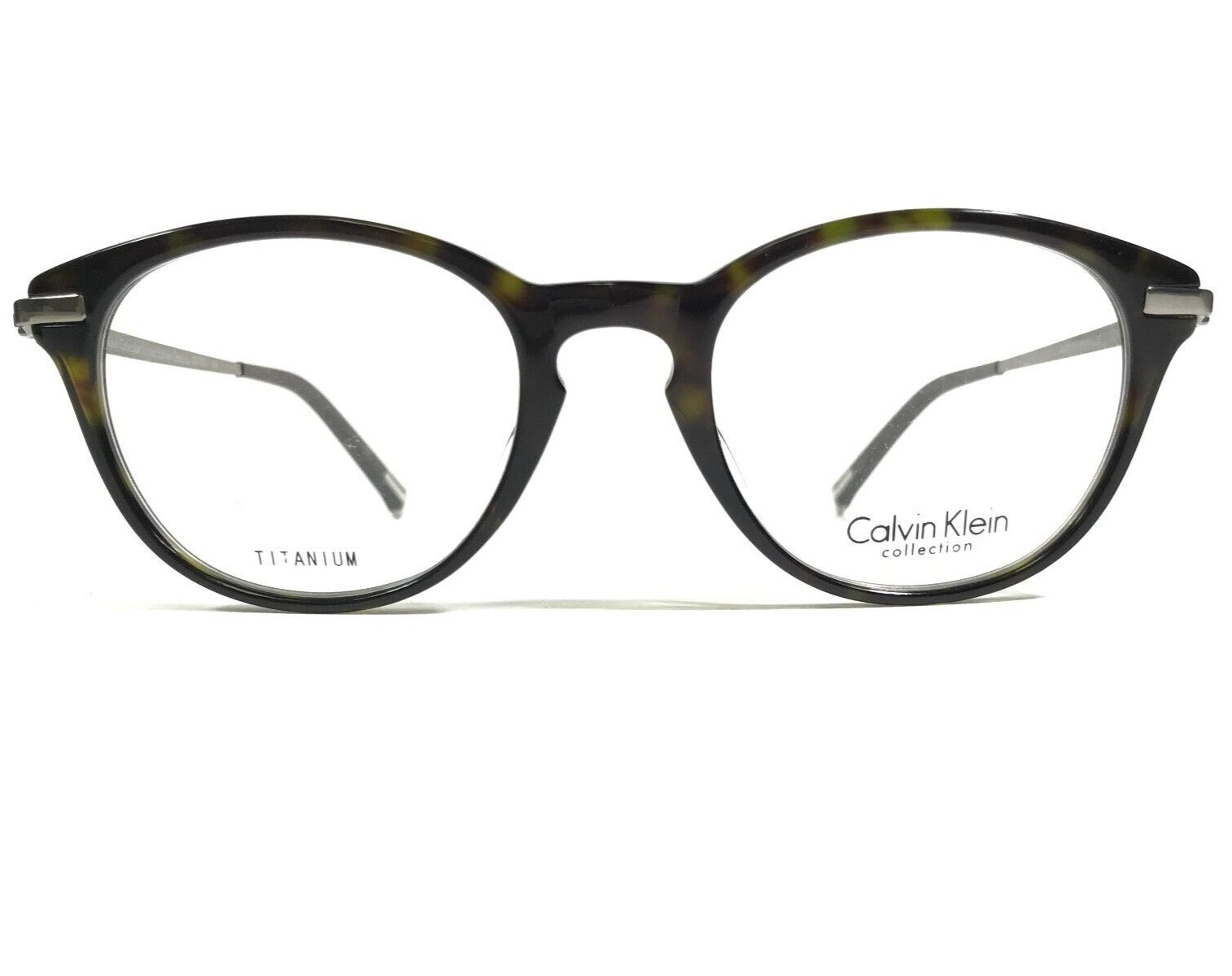 Оправа для очков Calvin Klein CK7121 214 Коричневая Черепаховая серебристая круглая 49-20-145 12490₽
