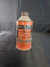Old WARCO Brake Fluid Oil Can Cone Top Made in USA Gas Station 