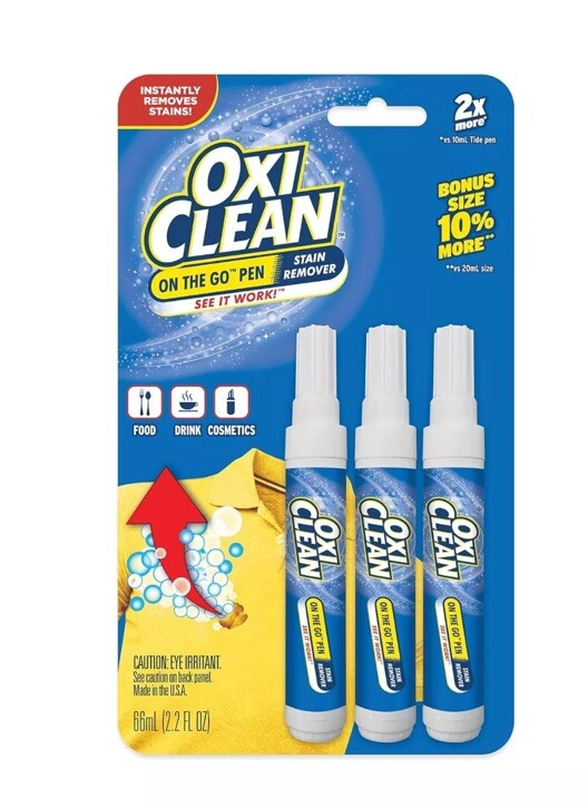 Oxiclean On The Go. Tela Lapiz Quitamanchas Para Ropa Y, Para Go Mancha Instantánea