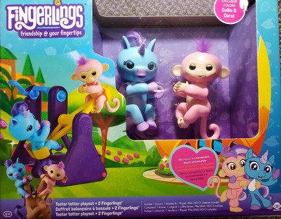 fingerlings playset with 2 fingerlings unicorns