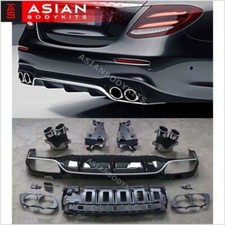 for Mercedes Benz E class W213 E53 REAR DIFFUSER with silver exhaust tips 2016+