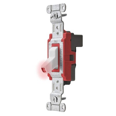 HUBBELL SNAP1221PLWNA Pilot Wll Switch,Wht,20A;Back,SnglPole 31A447