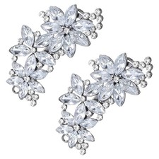 2 PCS Rhinestone Hair Clips, Silver Bling Crystal Hair Clips for Women,