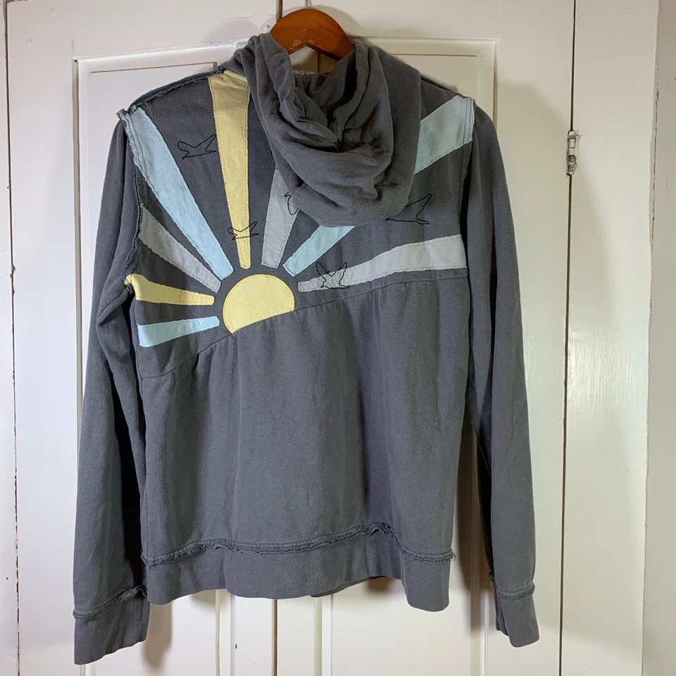 Sudadera con Capucha O'Neill Surf Cremallera Para Mujer XL Gris Sol Gráfico Bordado Costero Foto 3 de 4
