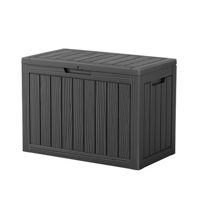 45 Outdoor Storage Box, Waterproof Resin Deck Box with Side Handles, Lockable...
