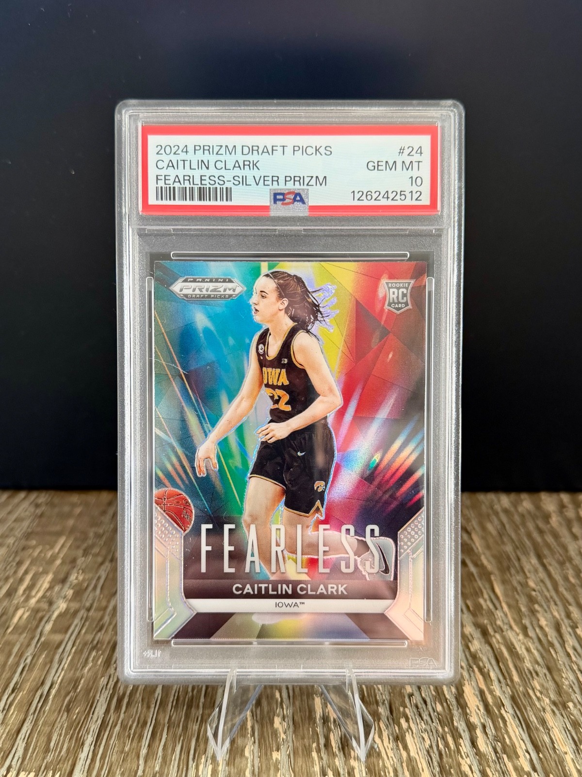 Caitlin Clark 2024 Panini Prizm Draft Picks Fearless Silver PSA 10 - #24 RC