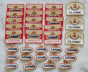 Vintage 60's Schmidt's Of Phila, 4x3 Embroidered Patches, Schmidt's Classic 